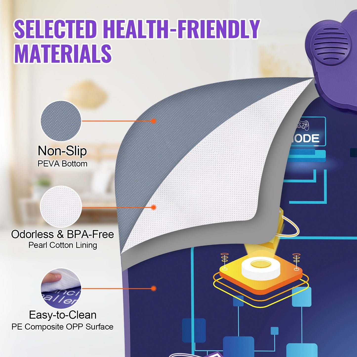 Dance Mat, 6-Button Dance Mixer Rhythm Step Play Mat, Electronic Dance Pad with Wireless Bluetooth, LED Lights, 5 Game Modes, Adjustable Volume, Built-in Music, Toys Gifts for 3+ Year Old Girls