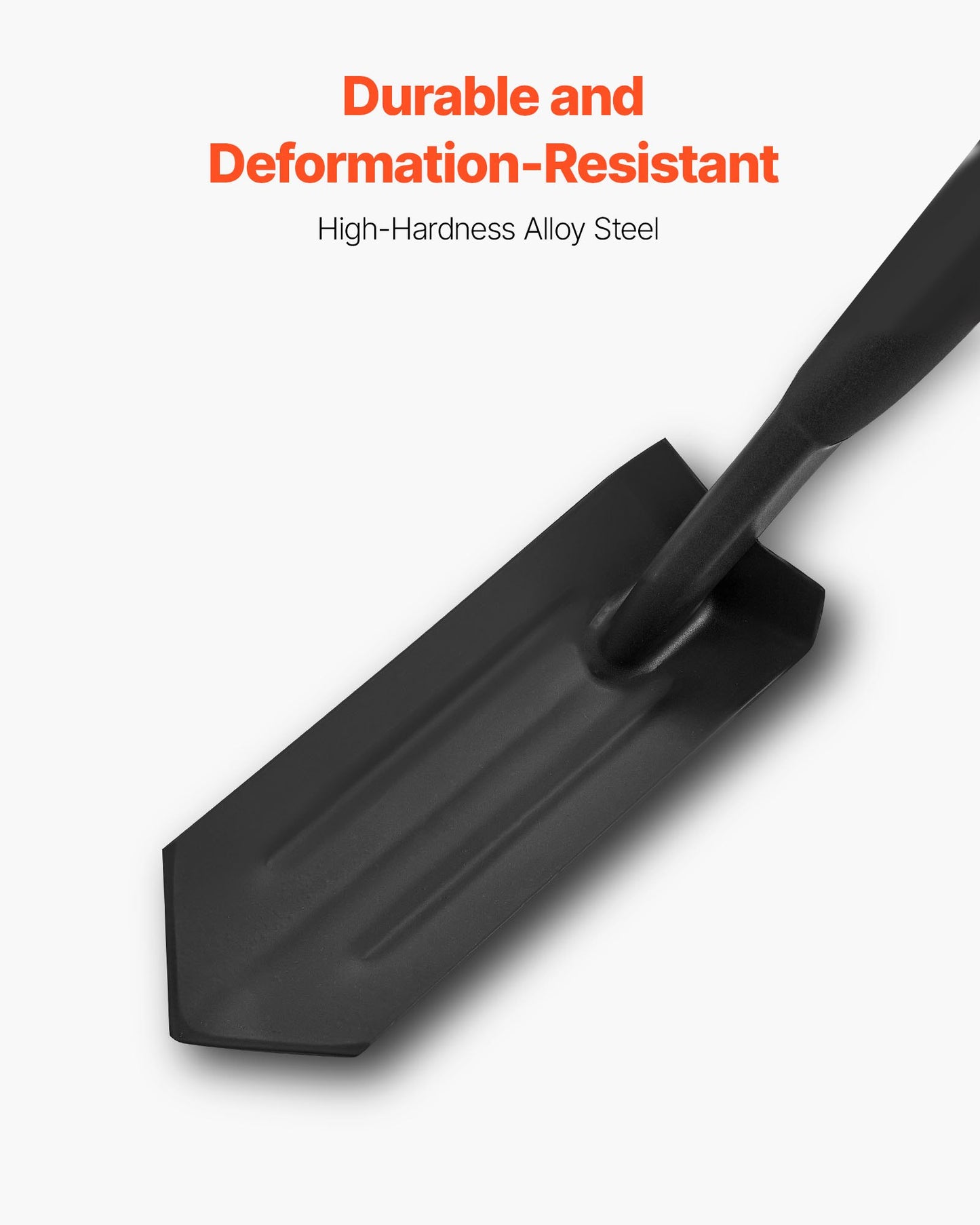 Dikespade, 10,4 cm blad Kraftig dikesspade, smal spadegrävare med glasfiberhandtag och halkfritt grepp, för trädgårdsarbete, grävning av hål, dikesgrävning och plantering, 142,5 cm