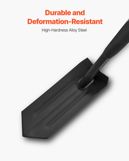 Dikespade, 10,4 cm blad Kraftig dikesspade, smal spadegrävare med glasfiberhandtag och halkfritt grepp, för trädgårdsarbete, grävning av hål, dikesgrävning och plantering, 142,5 cm