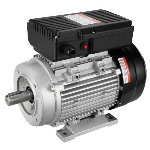 1.1KW Electric Motor 1400 rpm, AC 220~240V 7.5A, 90S, B34 Frame, Air Compressor Motor Single Phase, 24mm Keyed Shaft, CW/CCW Rotation for Agricultural Machinery and General Equipment