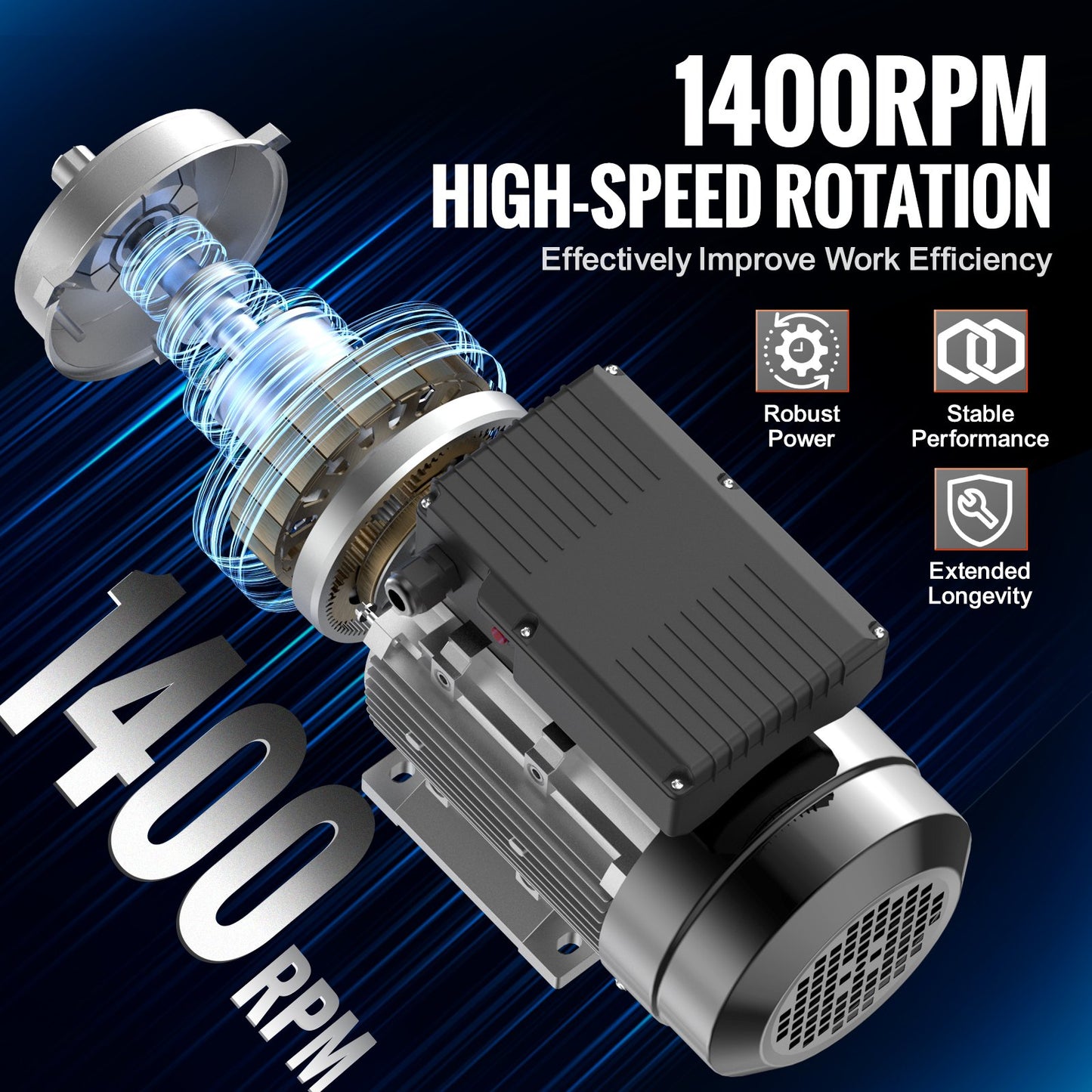 1,1 kW elmotor 1400 rpm, AC 220~240 V 7,5 A, 90 SEK, B34-ram, luftkompressormotor enfas, 24 mm kilaxel, medurs/moturs rotation för jordbruksmaskiner och allmän utrustning