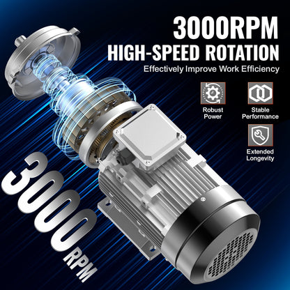1.5KW Electric Motor 3000 rpm, AC 230V/400V 9.5A/3.5A, 90L, B3 Frame, Air Compressor Motor 3-Phase, 24mm Keyed Shaft, CW/CCW Rotation for Agricultural Machinery and General Equipment