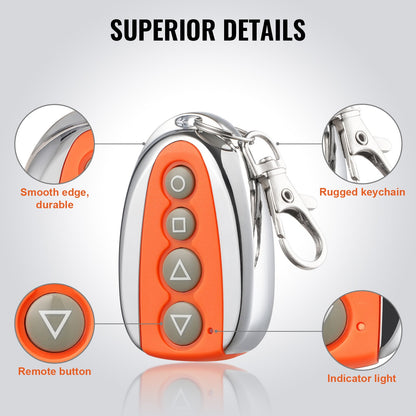 Fjärrkontroll för skjutgrindsöppnare, 40 meters räckvidd, 4-knapps fjärrkontroll för automatisk grindöppnare, fjärrkontroller för garageportsöppnare, multikods elektrisk rullande uppfartsgrindstängare smart nyckel säkerhetskit