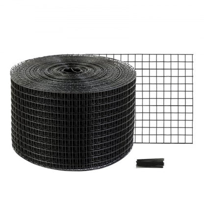 20 x 3048 cm Solar Panel Bird Guard, Critter Guard Roll Kit with Rust-proof PVC Coating, Solar Panel Guard with 50pcs Tire Wires, 12.7 mm Wire Roll Mesh