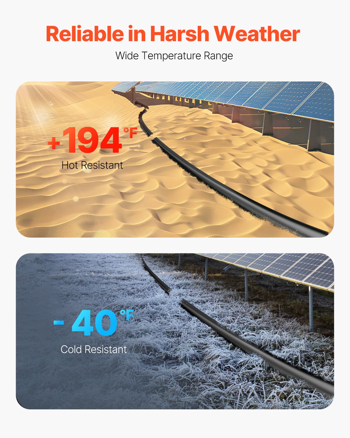 30.48m/100FT Solar Panel Extension Cable, 6mm²/10AWG Solar Extension Cable Wire, 6mm² IP67 Waterproof PV Cable for Home, Ship and RV Solar Panels, Black