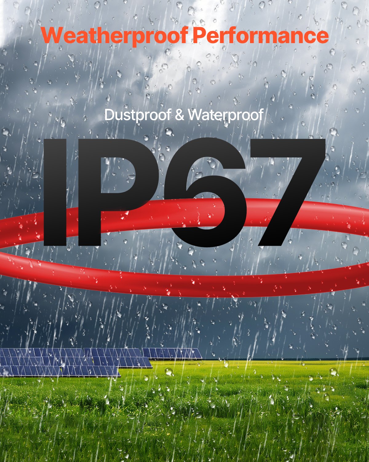 30.48m/100FT Solar Panel Extension Cable, 6mm²/10AWG Solar Extension Cable Wire, 6mm² IP67 Waterproof PV Cable for Home, Ship and RV Solar Panels, Red