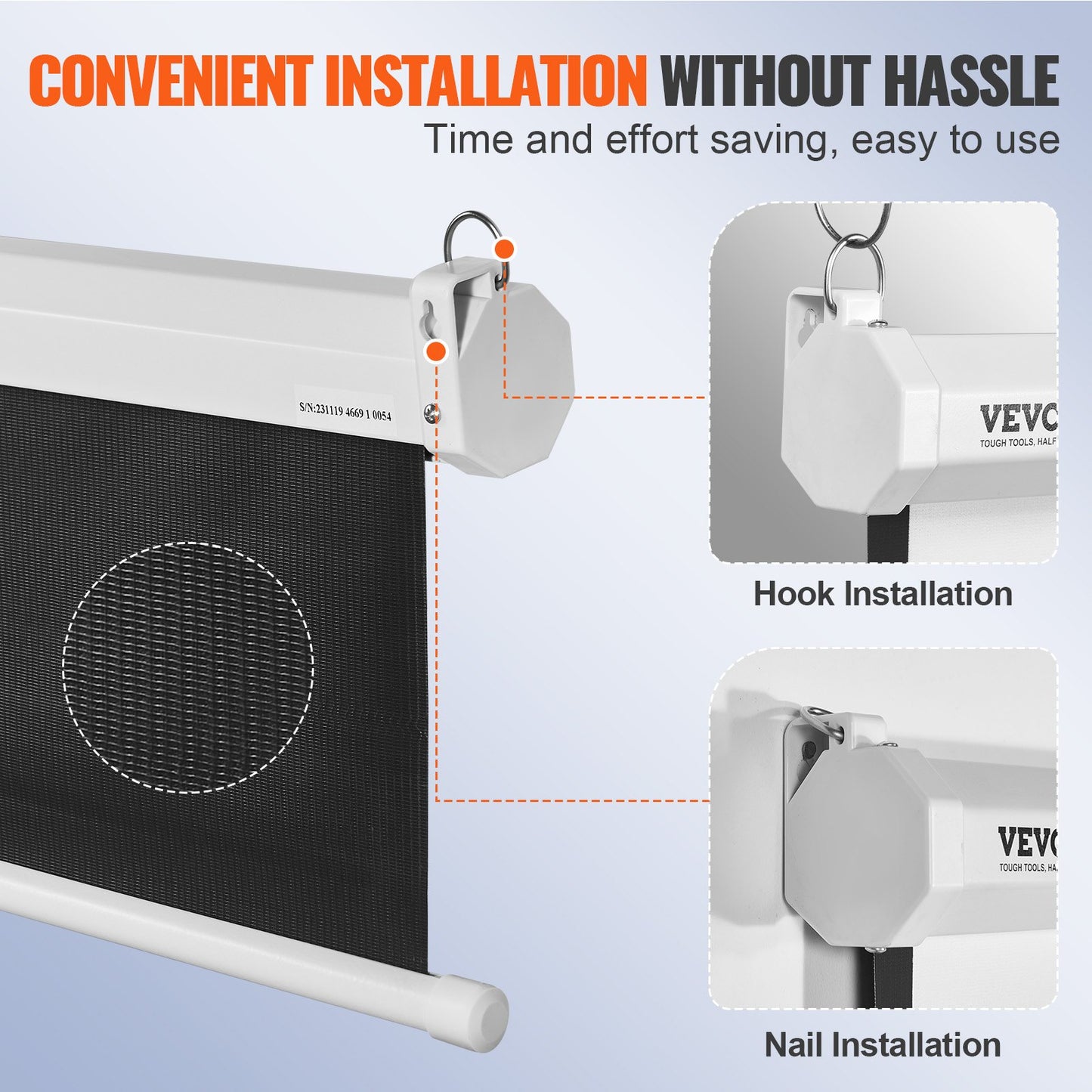 Manual Pull Down Projector Screen, 100 inch 16:9 4K 1080 HD Retractable Projector Screen, Auto-Locking Portable Projection Screen, Portable Projector Movie Screen for Family Home Office Theater