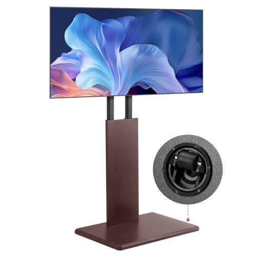 Universal TV Stand, Table Top TV Stand for 32-70 inch Screens, Swivel and Height Adjustable TV Mount Stand Holds up to 99 lbs with Power Strip, for Living Room, Bedroom, MAX VESA 600 x 400 mm