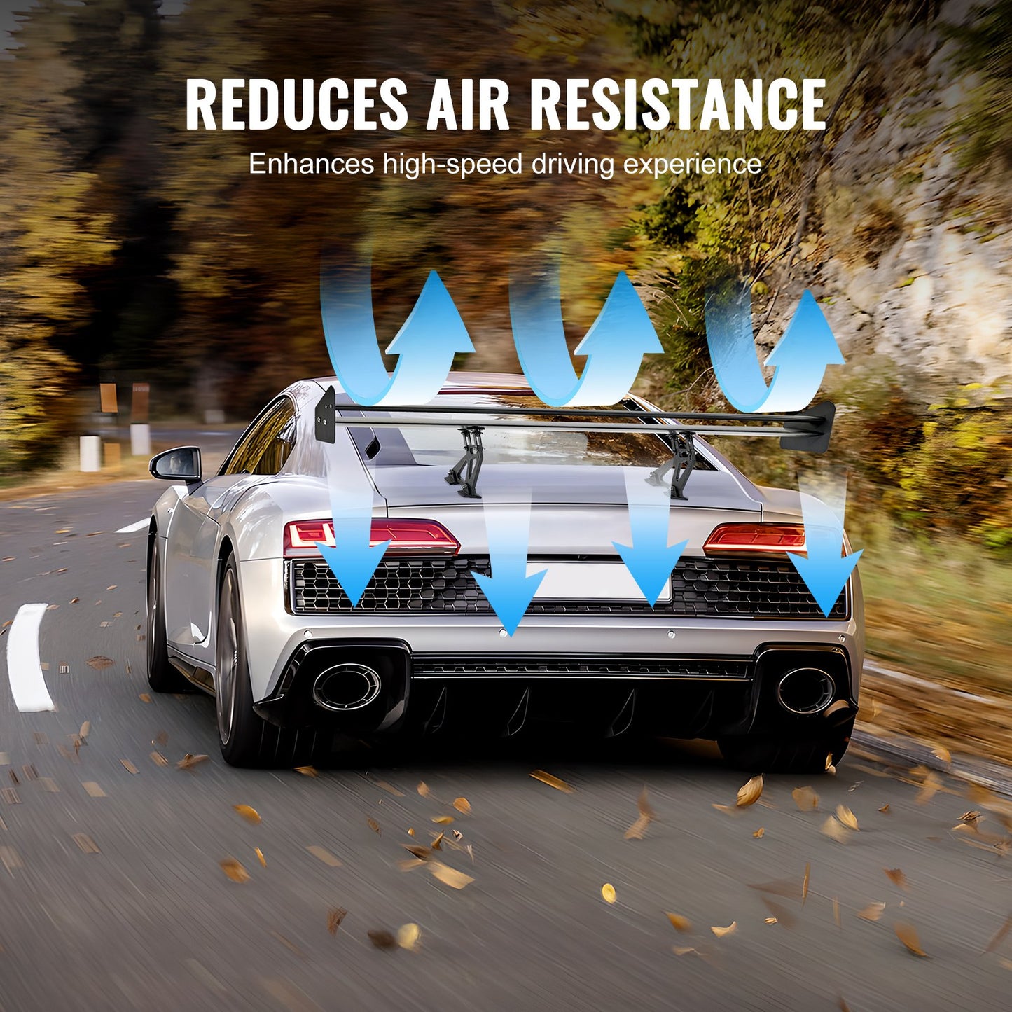 Universell bakspoiler GT-stil justerbar bagagerumsvinge racingbil 53,1 tum/135 cm