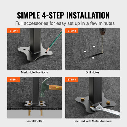 Outdoor Stair Railing, Fits for 1-4 Steps Transitional Wrought Iron Handrail, Adjustable Exterior Stair Railing, Handrails for Concrete Steps with Installation Kit, Matte Black Outdoor Handrail