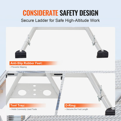 Ladder Stabilizer, Adjustable Feet Extension Ladder Standoff, Heavy Duty Wall Ladder Accessories for Roof Gutter, Easy to Use & Wide Adaptability & Anti-slip Rubber Feet, 330 lbs Weight Rating