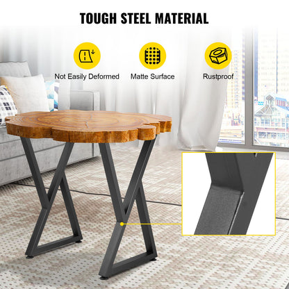 Z Shape Metal Table Legs Dining Table Legs 28"x18"/71.1 x 45.7 cm Desk Legs Set of 2