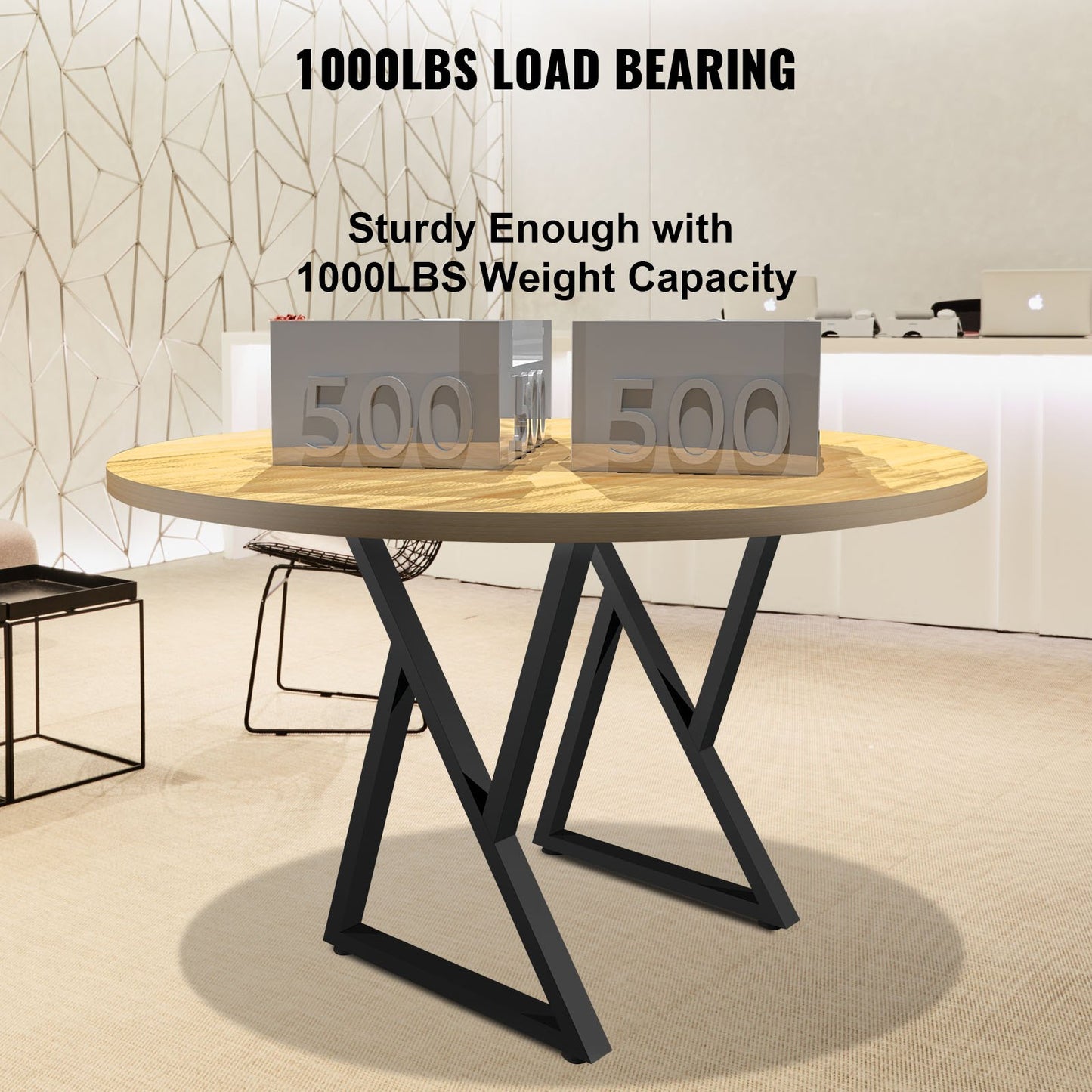 Z Shape Metal Table Legs Dining Table Legs 28"x18"/71.1 x 45.7 cm Desk Legs Set of 2