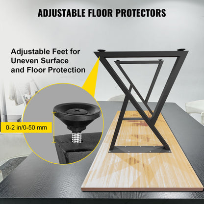 Z Shape Metal Table Legs Dining Table Legs 28"x18"/71.1 x 45.7 cm Desk Legs Set of 2