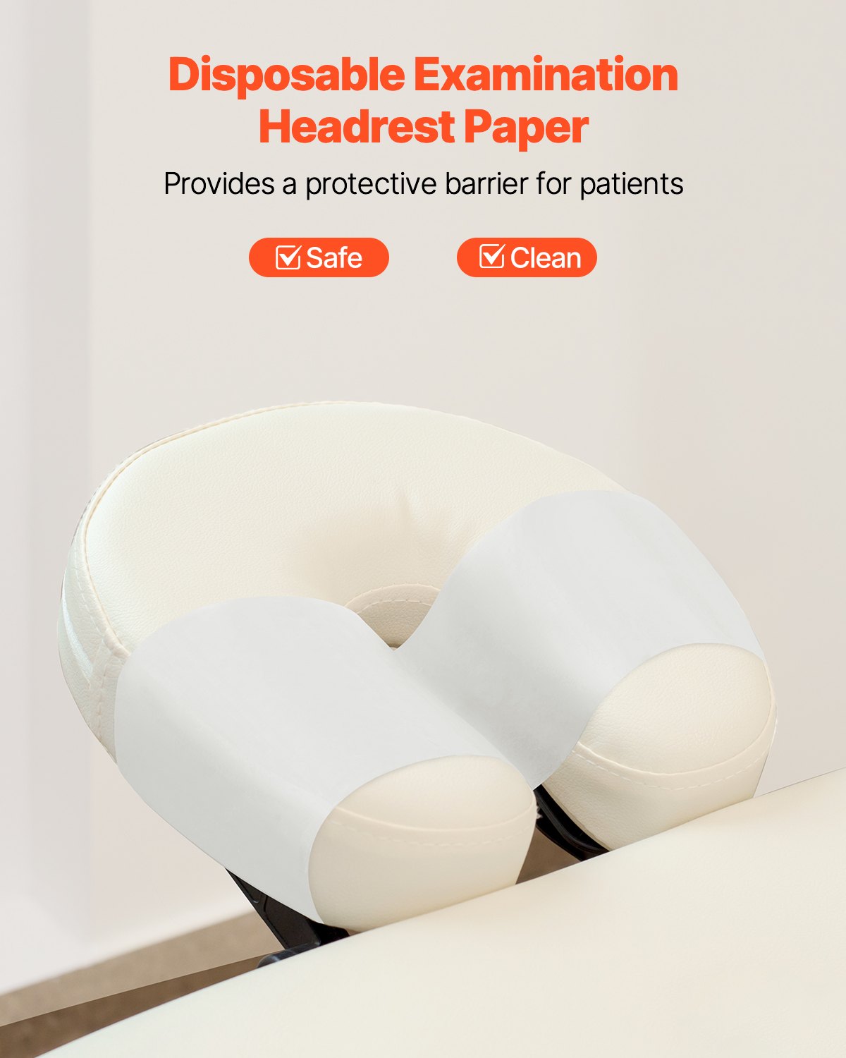 Headrest Paper Rolls, 25-Pack 8.5" x 125 ft Medical Exam Paper with Crepe Surface, Disposable Headrest Paper for Barrier Protection, Ideal for Massage, Exam and Chiropractic Tables, White