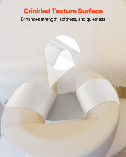 Headrest Paper Rolls, 25-Pack 8.5" x 125 ft Medical Exam Paper with Crepe Surface, Disposable Headrest Paper for Barrier Protection, Ideal for Massage, Exam and Chiropractic Tables, White