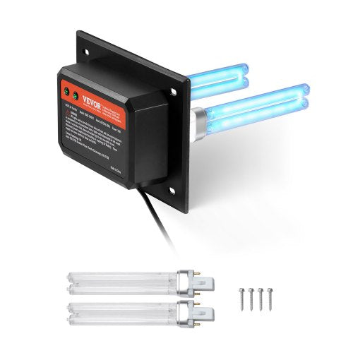 HVAC luftrenare för hela huset, 18W 7 tum, UV UVC-lampa i kanal för AC (luftkonditionering) kanal, luftskrubber med 2 ersättningslampor, HVAC UV-lampor för AC-system