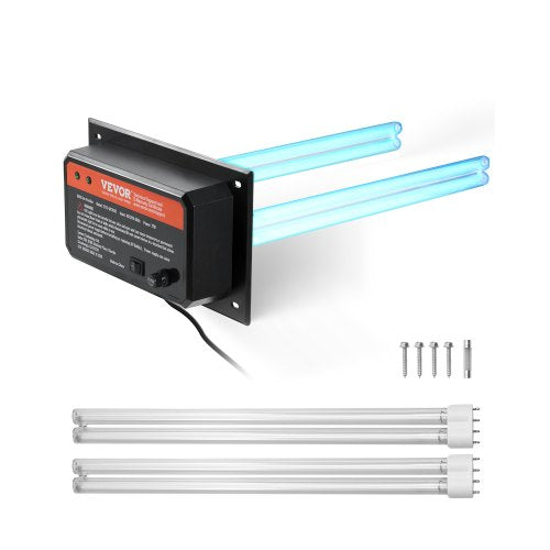 HVAC luftrenare för hela huset, 72W 16 tum, UV UVC-lampa i kanal för AC (luftkonditionering) kanal, luftskrubber med 2 ersättningslampor, HVAC UV-lampor för AC-system