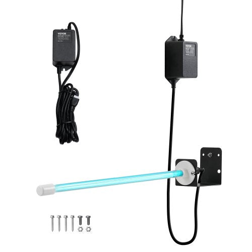 HVAC luftrenare, 25W 17 tum, UV UVC-ljusspolrengörare med magnet i kanal för AC (luftkonditionering) kanal, luftskrubber med 1 ersättningslampa, HVAC UV-lampor för AC-system