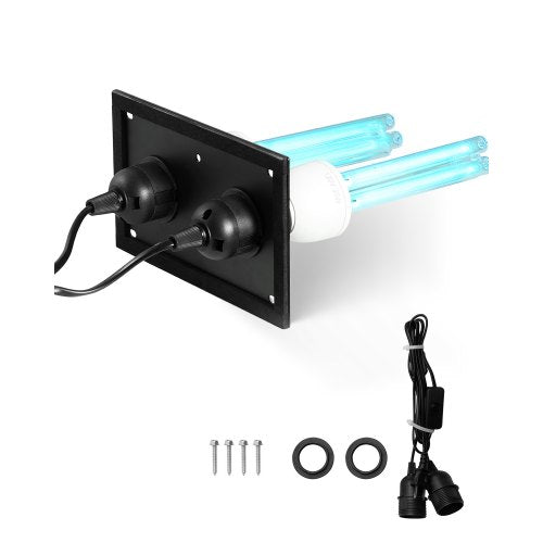 HVAC luftrenare för hela huset, 50W 5 tum, UV UVC-lampa i kanal för AC (luftkonditionering) kanal, luftskrubber med 2 ersättningslampor, HVAC UV-lampor för AC-system