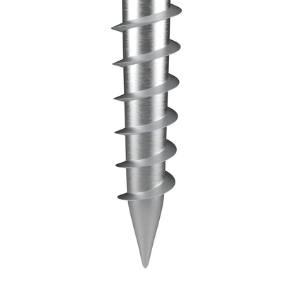 No Dig Ground Anchor, 4 Pack 3.94 x 2.76 x 27.56 in/10 x 7 x 70 cm DIY Screw in Post Stake, Includes 6 Lag Bolts & a Rebar, U-Shape Heavy Duty Steel Post Holder, Great for Mailbox Posts and Fence Posts