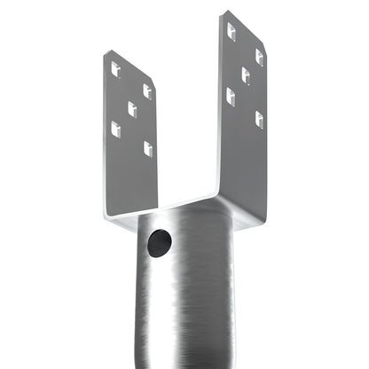 No Dig Ground Anchor, 4 Pack 3.94 x 2.76 x 27.56 in/10 x 7 x 70 cm DIY Screw in Post Stake, Includes 6 Lag Bolts & a Rebar, U-Shape Heavy Duty Steel Post Holder, Great for Mailbox Posts and Fence Posts