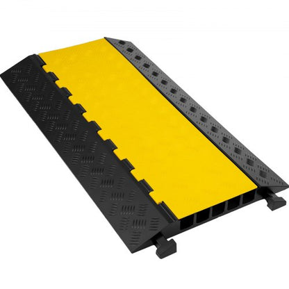 5 Channel Rubber Cable Protectors Extreme Cable Ramps 29937.1 kg Heavy Duty 5 Slots Protective Cable Wire Cord Ramp Driveway Rubber Traffic Speed Bumps 88.9x50.8x5cm