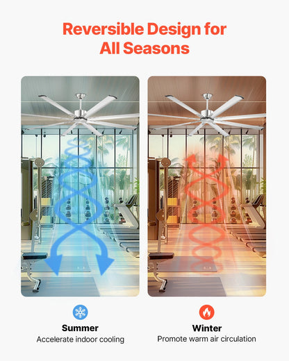 213 cm takfläkt utan ljus, 6-växlad fjärrkontroll, aluminium med 8 blad, reversibel likströmsmotor, modern lågprofilsfläkt för infälld montering för sovrum, vardagsrum, uteplats, inomhus/utomhus, borstad nickel