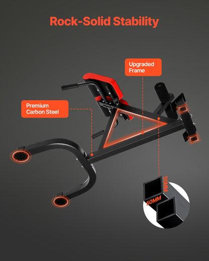 Romersk stol Hyperextensionbänk, 136 kg justerbar förlängningsmaskin, multifunktionell träningsutrustning för sätesmuskler, hamstringsmuskler, ländrygg och magträning, fitnessviktbänk för hemmagym