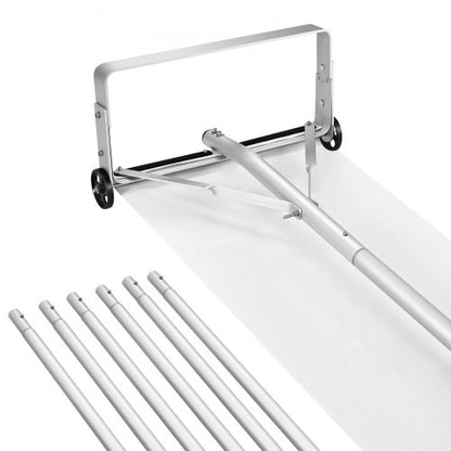 Snötakskrapa, 22 cm aluminiumblad, 1,58-9,13 m justerbar takkrappa med hjul och skjutdörr, lätt snöborttagningsverktyg för lövborttagning och skräpborttagning på hustak