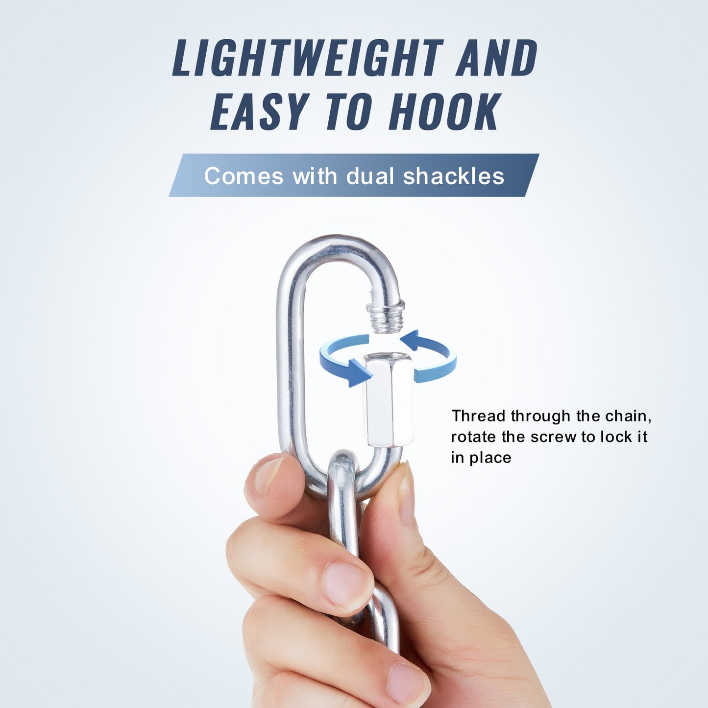 Proof Spiralkedja, 5/16" x 6', 1980 lbs säker arbetsbelastning, förzinkad, testad, provad, spiralkedja med två snabblänkar, galvaniserad kolstålslänkkedja för bogsering, upphängning, camping, husdjursbogsering