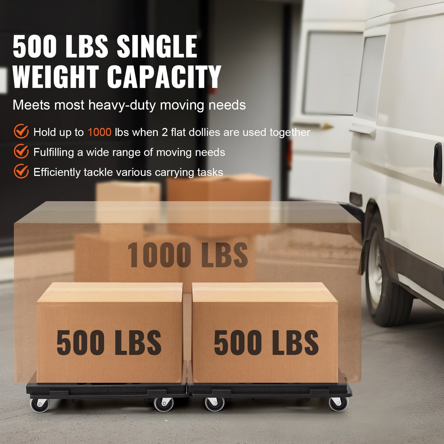 Möbelvagn, 226,8 kg kapacitet per förpackning, möbelflyttningsvagn med hjul, bärbara flytthjul, 4 hjul, kraftig, liten platt vagn med låsfunktion för tunga möbler, 2-pack, svart