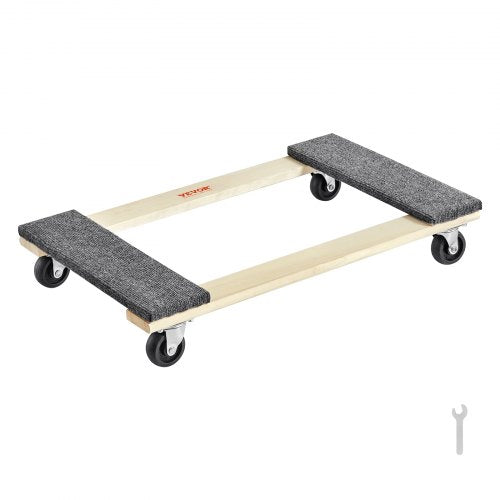 Furniture Dolly, 1000 lbs Load Capacity, 18" x 30", 4 x 3" PP Swivel Casters, Heavy Duty Hardwood Furniture Moving Dolly, Mover's Dolly, Moving Cart with Wheels for Heavy Furniture Home Cleaning
