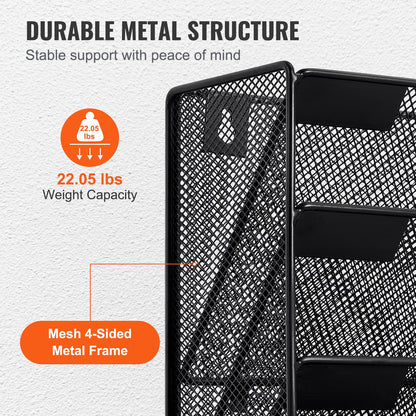 File Wall Rack, One-Piece 10 Pockets Mesh Wall File Holder, Wall Mounted Magazine Mail Paper & Document Storage Folder, Metal Wall File Organizer with Nametag Label, for Office Home & School
