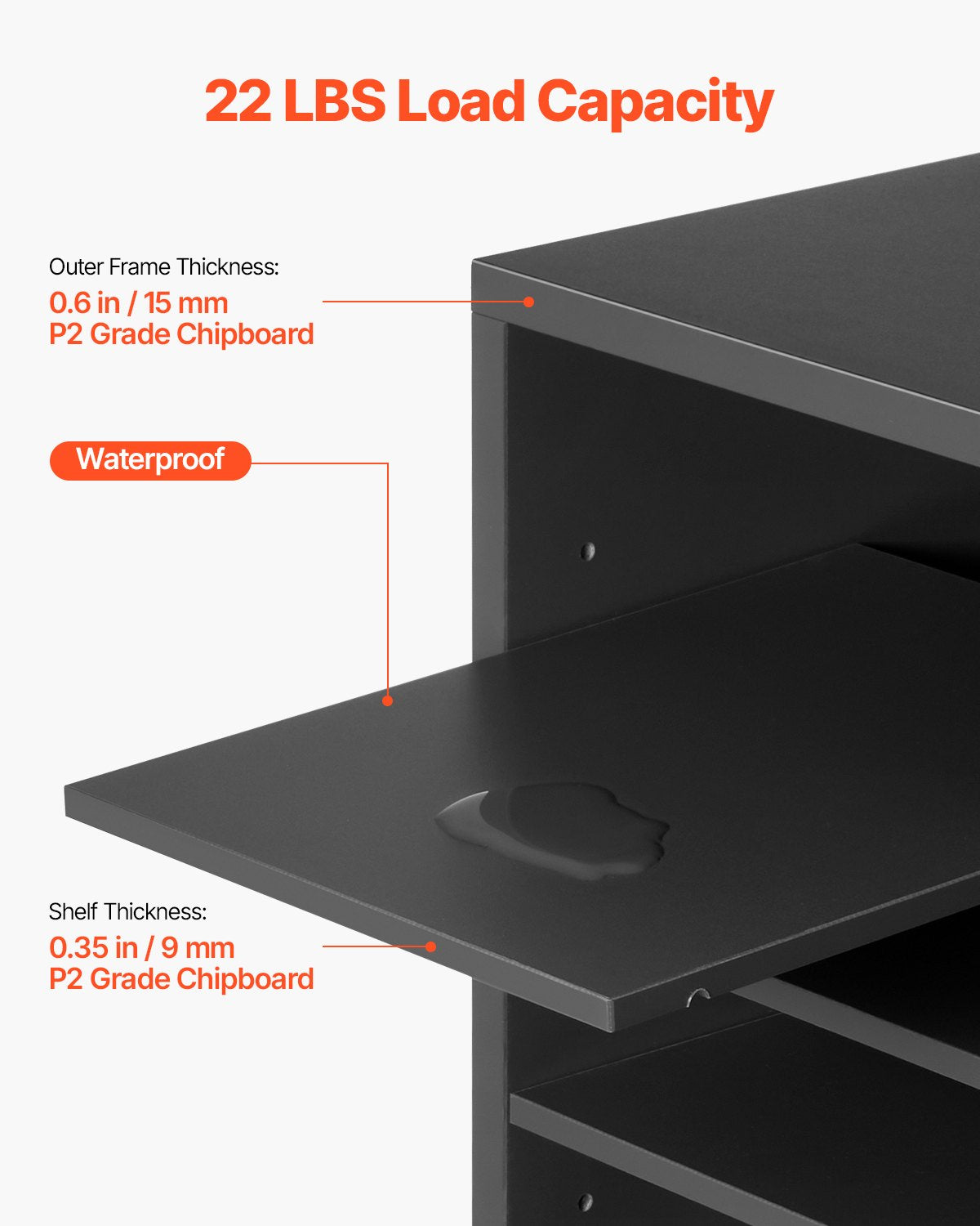 Litteraturorganisatör, kontorsbrevlåda med 24 fack och justerbara hyllor, postlådesorterare i trä, medeltät fiberpapp, kontors- och klassrumsförvaring för filer, dokument, papper, grå