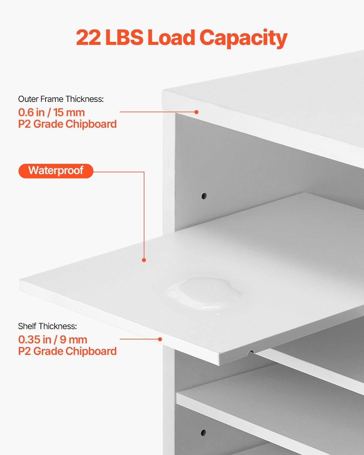 Litteraturorganisatör, 36 fack kontorsbrevlåda med justerbara hyllor, träbrevlåda sorterare med medeldensitetsfiberskiva kontor hem klassrum förvaring för filer, dokument, papper, vit
