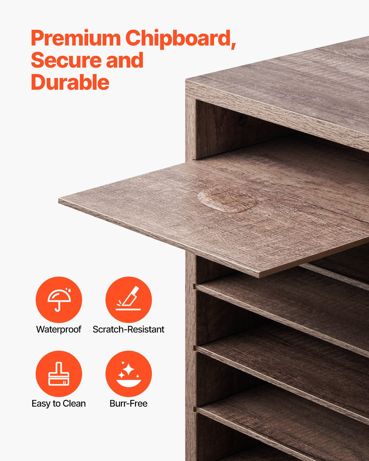 Literature Organizer, 27 Compartments Office Mailbox with Removable Shelves, Wood Mailbox Sorter Particle Board Office Home Classroom Storage, File Sorter for File, Document, Paper, Black-Grey