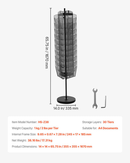 Roterande broschyrställ, 30-fickors nätmagasinsställ, bärbart golvstående tidskriftsställ, metallkataloghållare för butik, utställningar, kontor, mässa