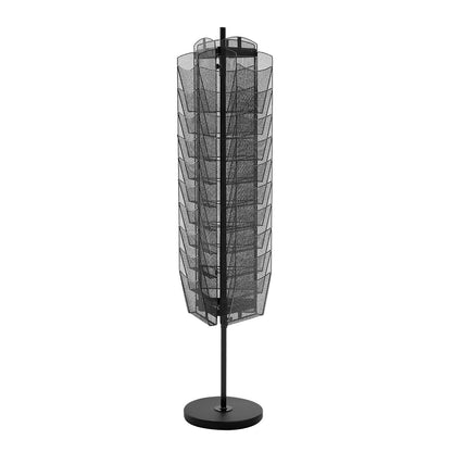 Roterande broschyrställ, 30-fickors nätmagasinsställ, bärbart golvstående tidskriftsställ, metallkataloghållare för butik, utställningar, kontor, mässa