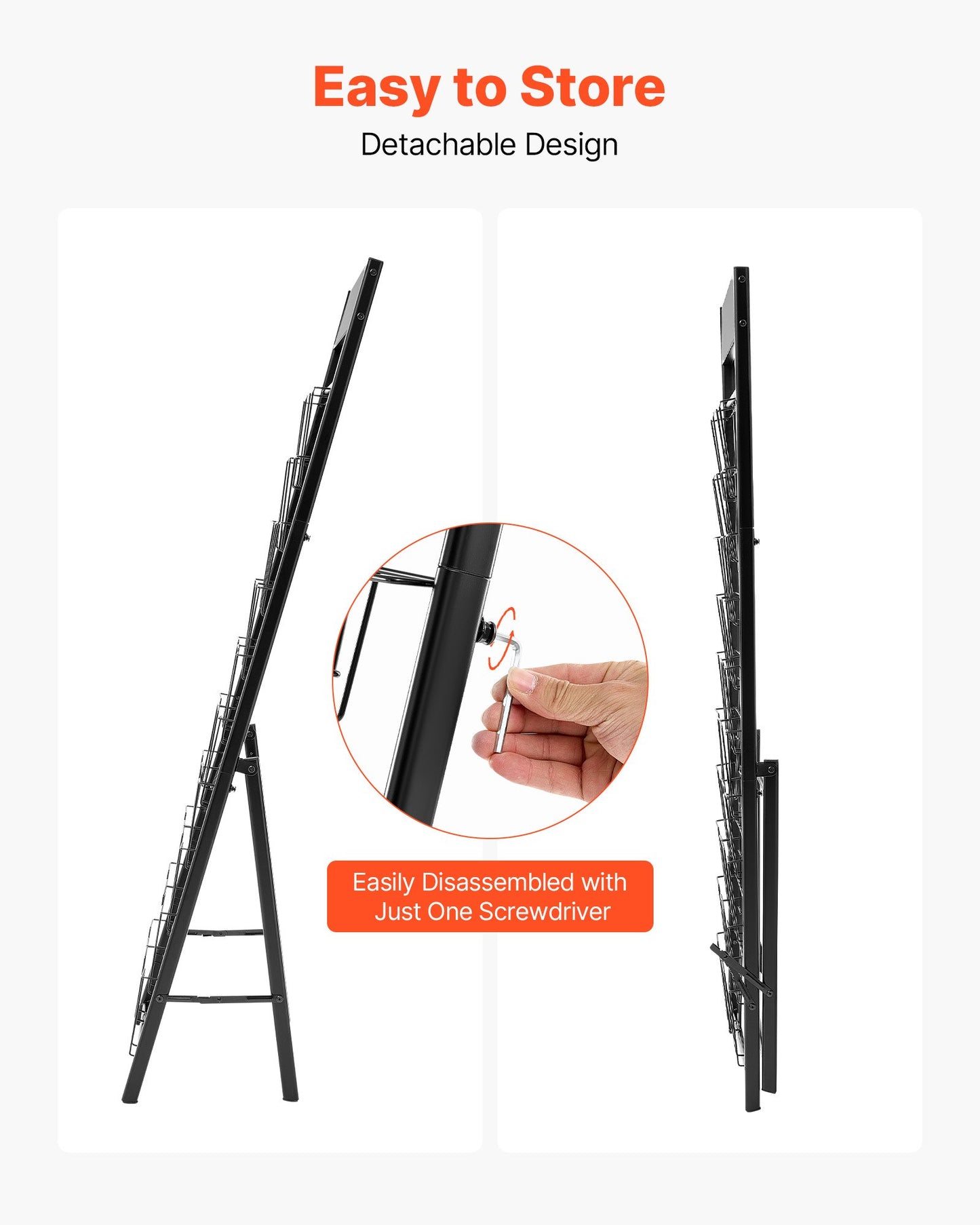 Broschyrställ, 20-fickors tidskriftsställ, bärbart golvstående tidskriftsställ, metallkataloghållare för butik, utställningar, kontor, mässa, svart