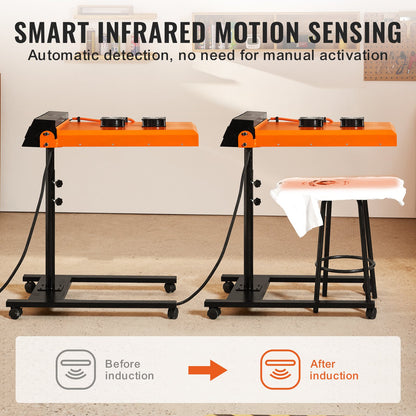 Flash Dryer, 6000W 19 x 21 inch Automatic Infrared IR Flash Dryer for Screen Printing, Silk Screen Dryer with Sensor, Height Adjustable, Dual Fan Cooling, for T-Shirt