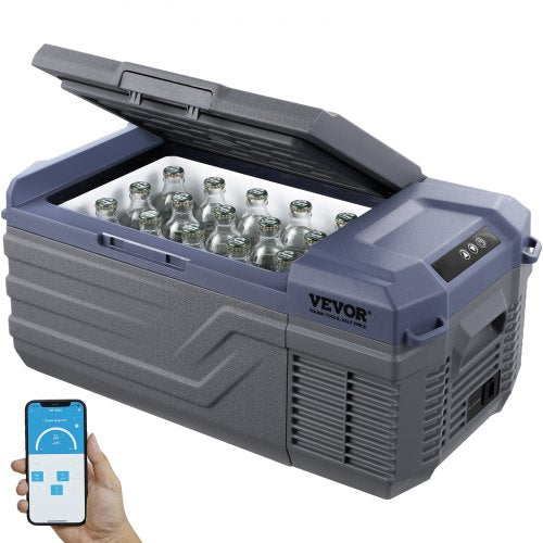 Car Refrigerator, 12 Volt Car Refrigerator Fridge, 15 L Single Zone Portable Freezer, -4℉-68℉ Adjustable Range, 12/24V DC and 100-240V AC Compressor Cooler for Outdoor, Camping, RV