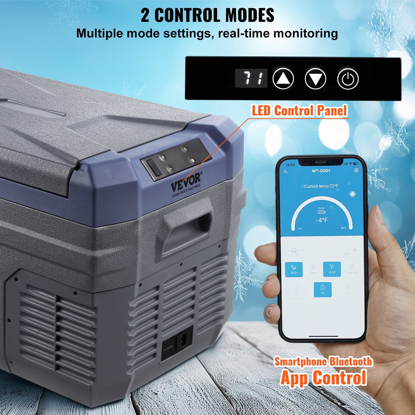 Car Refrigerator, 12 Volt Car Refrigerator Fridge, 30 L Single Zone Portable Freezer with Built-in Light, -4℉-68℉, 12/24V DC and 100-240V AC Compressor Cooler for Outdoor, Camping, RV