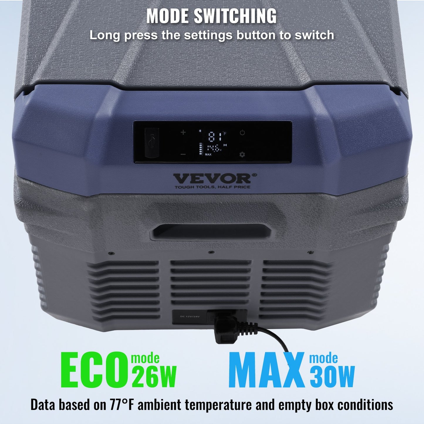 Car Refrigerator, 12 Volt Car Refrigerator Fridge, 30 L Single Zone Portable Freezer with Built-in Light, -4℉-68℉, 12/24V DC and 100-240V AC Compressor Cooler for Outdoor, Camping, RV