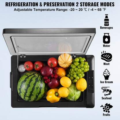 Car Refrigerator, 12 Volt Car Refrigerator Fridge, 70 L Single Zone Portable Freezer, -4℉-68℉ Adjustable Range, 12/24V DC and 100-240V AC Compressor Cooler for Outdoor, Camping, RV