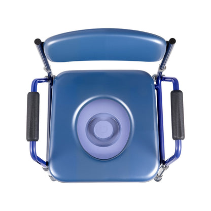 Bedside Commode Chair, 181 kg Weight Capacity, 3-in-1 Portable Toilet and Raised Toilet Seat with Padded Seat and Backrest, Detachable 5L Bucket, Adjustable Height Adult Potty Chair for Seniors