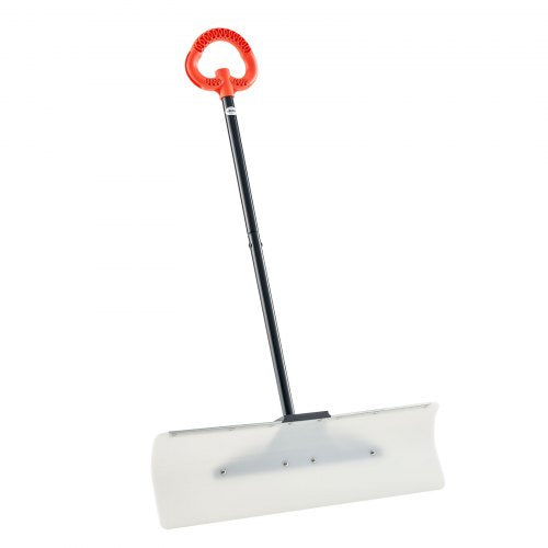 Snöskottare, 76,2 cm snöplogsskyffel för utomhusbruk med ergonomiskt grepp, HDPE-plastblad, vinterskyfflar med segmenterat handtag, metallkantlist, bärbart snöröjningsverktyg för uppfart