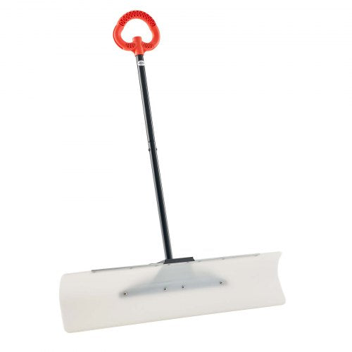 Snöskottare, 91,5 cm snöplogsskyffel för utomhusbruk med ergonomiskt grepp, HDPE-plastblad, vinterskyfflar med segmenterat handtag, metallkantlist, bärbart snöröjningsverktyg för uppfart, trädgård