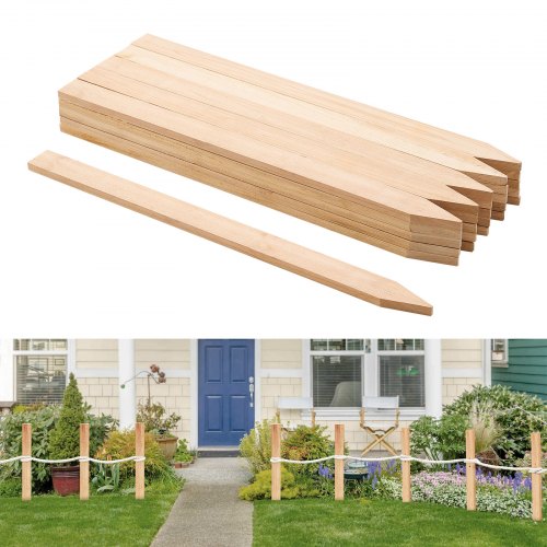 Wooden Garden Stakes, 25 Pcs 12.7×38.1×609.6 mm Survey Grading Stakes, Garden Ground Stake with Sharp Point, Fir Wood Plant Support Stake, Sign Posts for Silt Fence Yard Boundaries Baselines