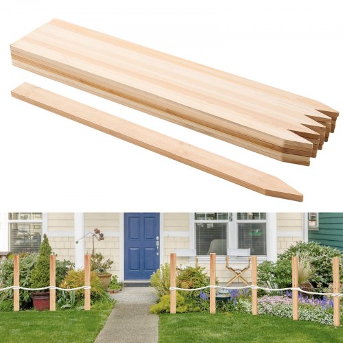 Wooden Garden Stakes, 25 Pcs 12.7×38.1×914.4 mm Survey Grading Stakes, Garden Ground Stake with Sharp Point, Fir Wood Plant Support Stake, Sign Posts for Silt Fence Yard Boundaries Baselines